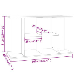 Support d'aquarium blanc brillant 100x40x60cm bois d'ingénierie