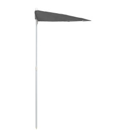 Demi-parasol de jardin avec mât 180x90 cm Anthracite