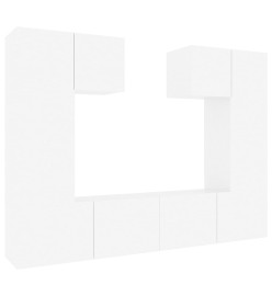 Ensemble de meubles TV 6 pcs Blanc brillant Bois d'ingénierie