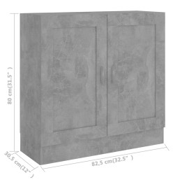 Bibliothèque Gris béton 82,5x30,5x80 cm Aggloméré