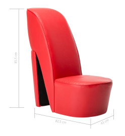 Chaise en forme de chaussure à talon haut Rouge Similicuir