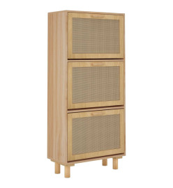 Armoire à chaussures Marron 52x25x115cm Bois d'ingénierie/rotin