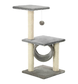 Arbre à chat avec griffoirs en sisal 65 cm Gris