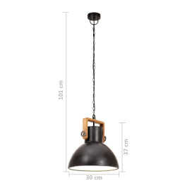 Lampe suspendue industrielle 25 W Noir Rond 30 cm E27