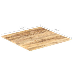 Dessus de table Bois de manguier solide 15-16 mm 80x80 cm