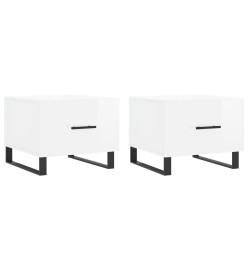Tables basses 2 pcs blanc brillant 50x50x40cm bois d'ingénierie