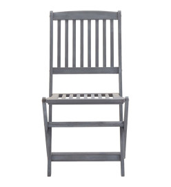 Chaises pliables d'extérieur 6 pcs avec coussins Bois d'acacia