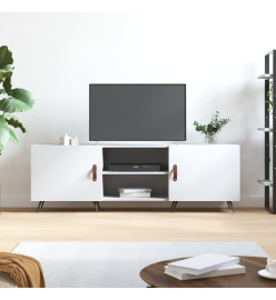 Meuble TV blanc 150x30x50 cm bois d'ingénierie