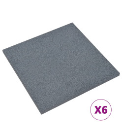 Carreaux de protection antichoc 6pcs Caoutchouc 50x50x3 cm Gris