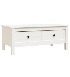Table basse Blanc 100x50x40 cm Bois massif de pin