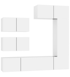 Ensemble de meubles TV 6 pcs Blanc brillant Bois d'ingénierie