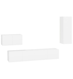 Ensemble de meubles TV 4 pcs Blanc Bois d'ingénierie