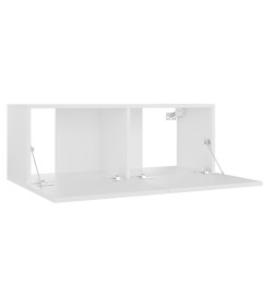 Ensemble de meubles TV 3 pcs Blanc Aggloméré