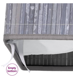 Panier à linge avec une seule section bambou gris 83 L