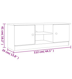 Meuble TV ALTA 112x35x41 cm bois massif pin