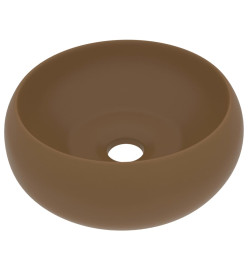 Lavabo rond de luxe Crème mat 40x15 cm Céramique