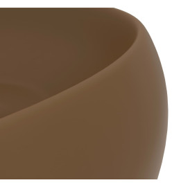 Lavabo rond de luxe Crème mat 40x15 cm Céramique