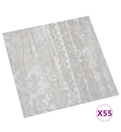 Planches de plancher autoadhésives 55 pcs PVC 5,11 m² Gris