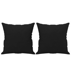 Coussins décoratifs 2 pcs Noir 40x40 cm Tissu microfibre