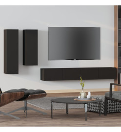 Ensemble de meubles TV 4 pcs Noir Bois d'ingénierie