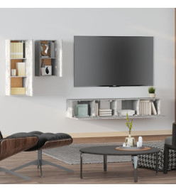 Ensemble de meubles TV 4 pcs Gris béton Bois d'ingénierie