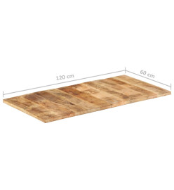 Dessus de table bois de manguier solide 25-27 mm 120x60 cm