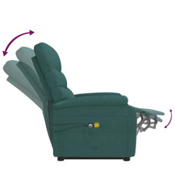 Fauteuil de massage Vert foncé Tissu