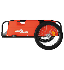 Remorque de vélo cargo orange tissu oxford et fer