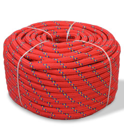 Corde de bateau Polypropylène 16 mm 50 m Rouge