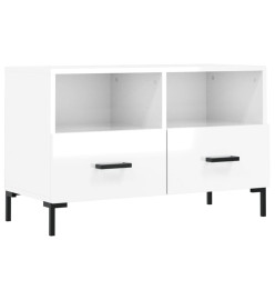 Meuble TV Blanc brillant 80x36x50 cm Bois d'ingénierie