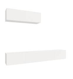 Ensemble de meubles TV 3 pcs Blanc Bois d'ingénierie