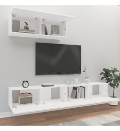 Ensemble de meubles TV 3 pcs Blanc Bois d'ingénierie