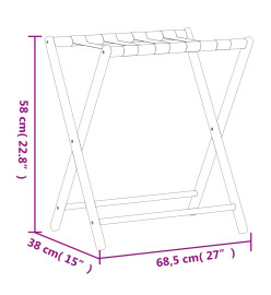 Porte-bagages noir 68,5x38x58 cm bambou