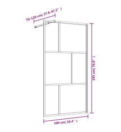 Paroi de douche avec verre ESG transparent doré 100x195 cm