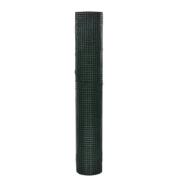 Grillage Acier galvanisé et revêtement en PVC 10 x 1 m Vert