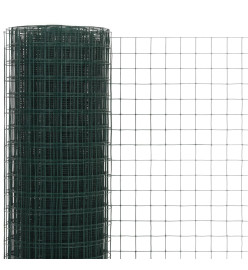 Grillage Acier avec revêtement en PVC 10x1,5 m Vert