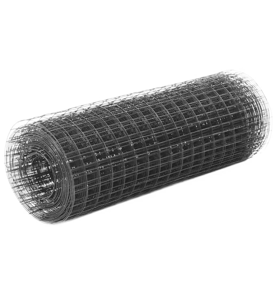 Grillage Acier avec revêtement en PVC 25x0,5 m Gris