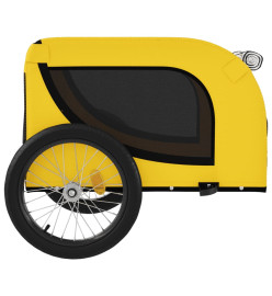 Remorque de vélo pour chien jaune et noir tissu oxford et fer