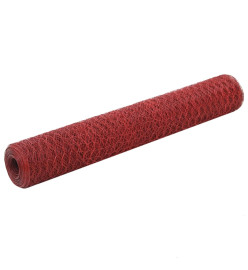 Grillage Acier avec revêtement en PVC 25x1 m Rouge