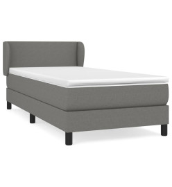 Lit à sommier tapissier avec matelas Gris foncé 80x200 cm Tissu