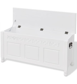 Banc de rangement en style baroque PFDM blanc