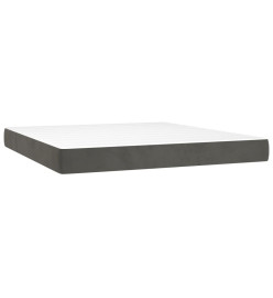 Lit à sommier tapissier et matelas Gris foncé 160x200cm Velours
