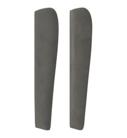 Tête de lit avec oreilles Gris foncé 147x23x118/128 cm Velours