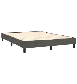 Lit à sommier tapissier et matelas Gris foncé 140x190cm Velours