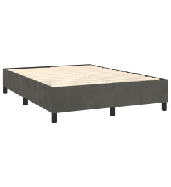Lit à sommier tapissier et matelas Gris foncé 140x190cm Velours