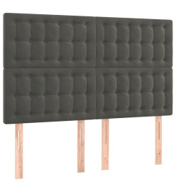 Lit à sommier tapissier et matelas Gris foncé 140x190cm Velours