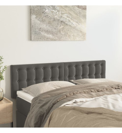 Têtes de lit 2 pcs Gris foncé 72x5x78/88 cm Velours