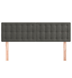 Têtes de lit 2 pcs Gris foncé 72x5x78/88 cm Velours