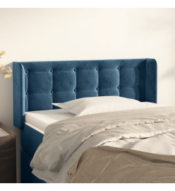 Tête de lit avec oreilles Bleu foncé 93x16x78/88 cm Velours