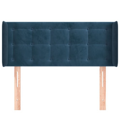 Tête de lit avec oreilles Bleu foncé 93x16x78/88 cm Velours
